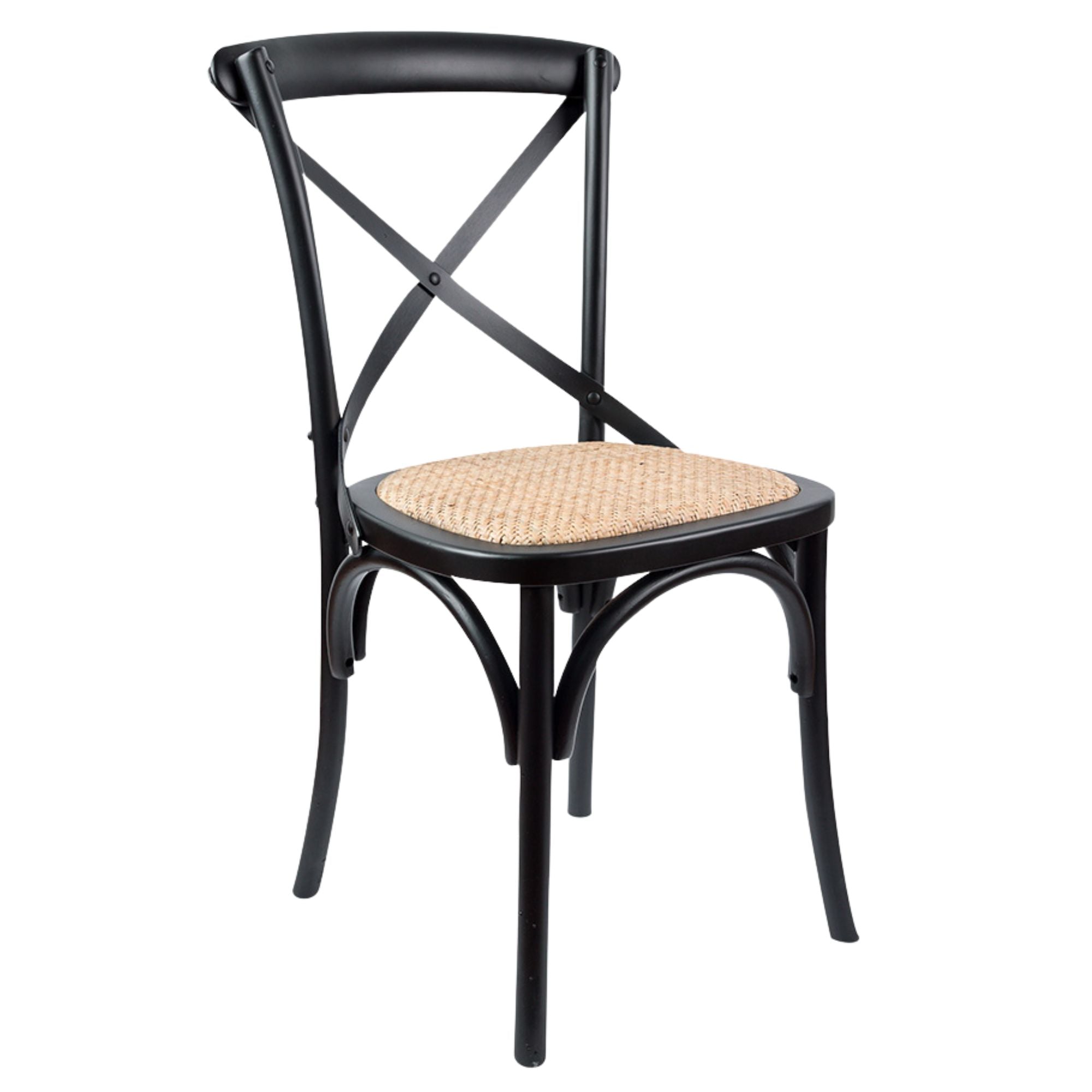 Petunia  9pc 210cm Dining Table Set 8 Cross Back Chair Elm Timber Wood Metal Leg - SILBERSHELL