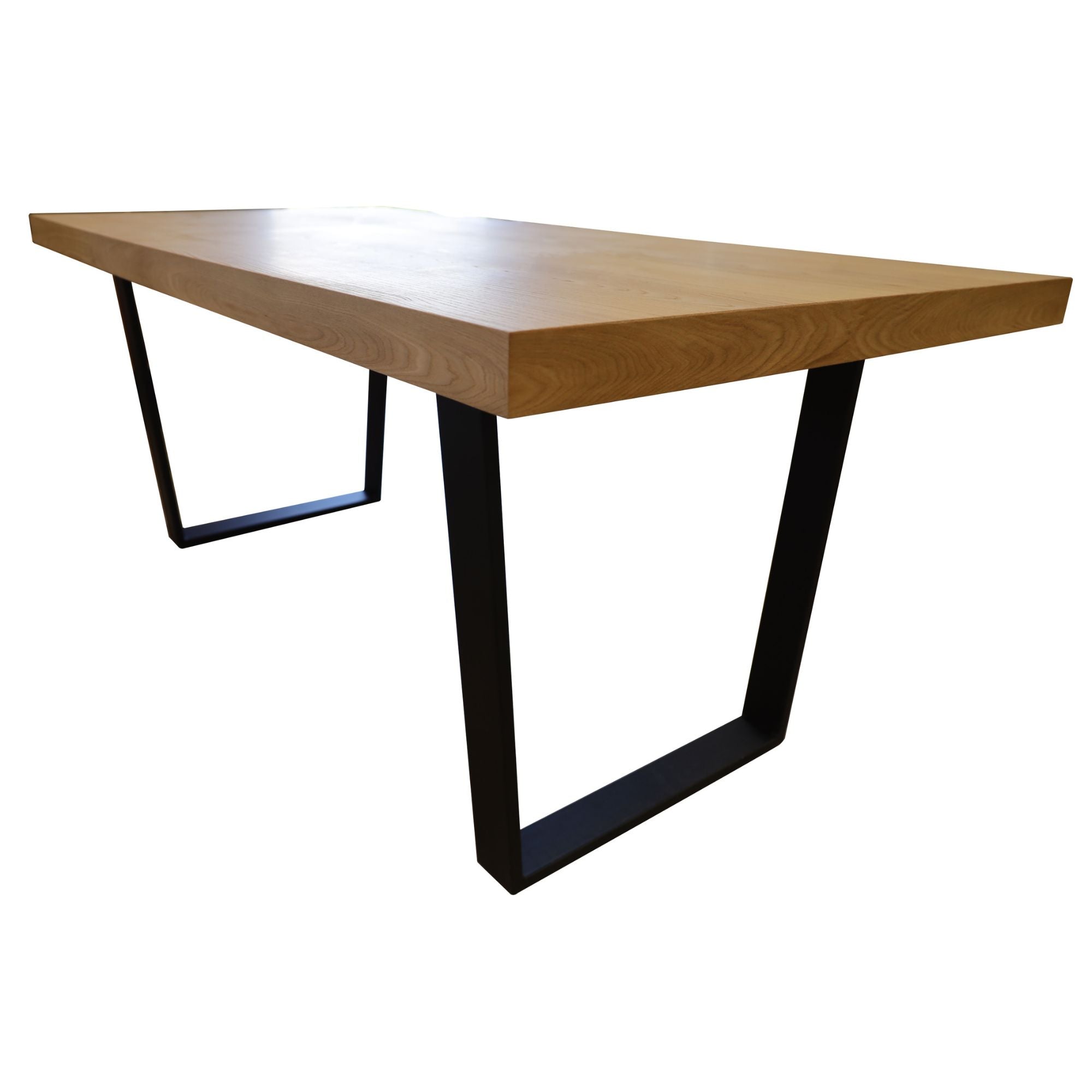 Petunia  9pc 210cm Dining Table Set 8 Wishbone Chair Elm Timber Wood Metal Leg - SILBERSHELL