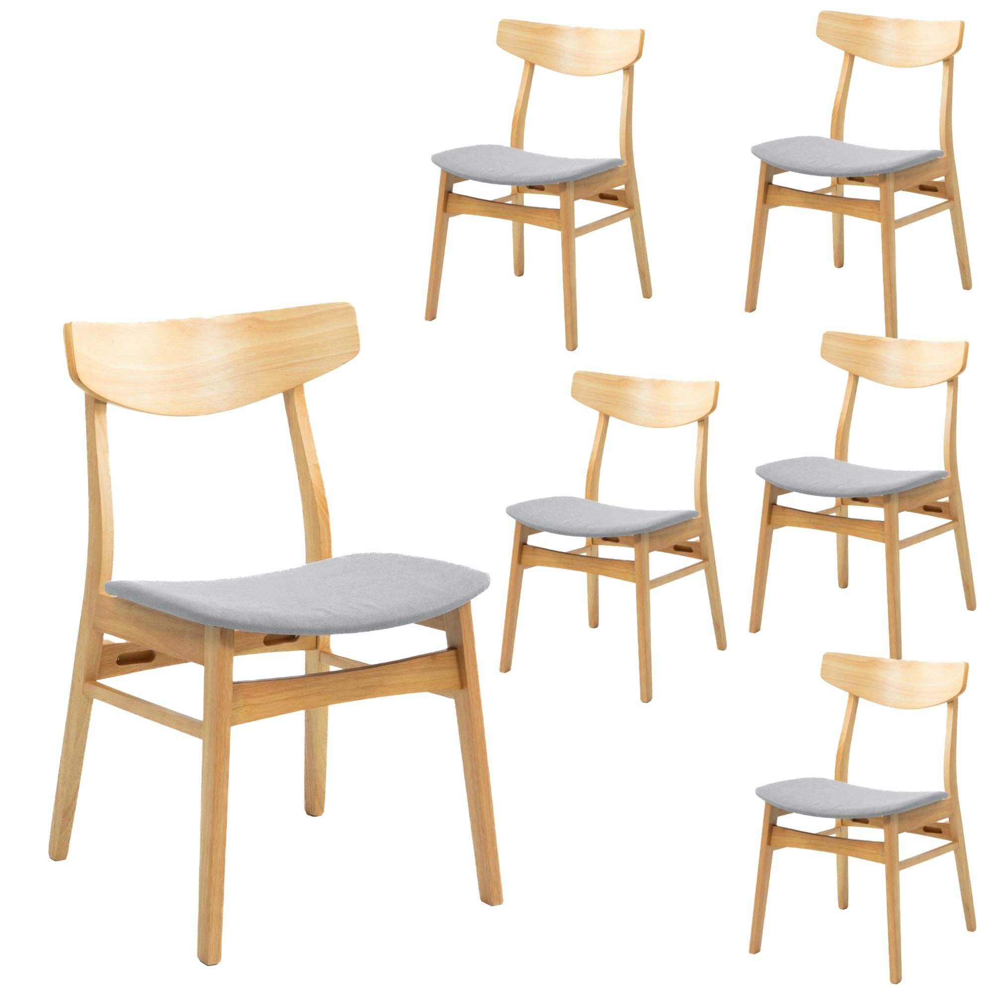 Cusco 7pc Set Dining Set 150 - 190cm Extendable Table 6 Chair Scandinavian Style - SILBERSHELL