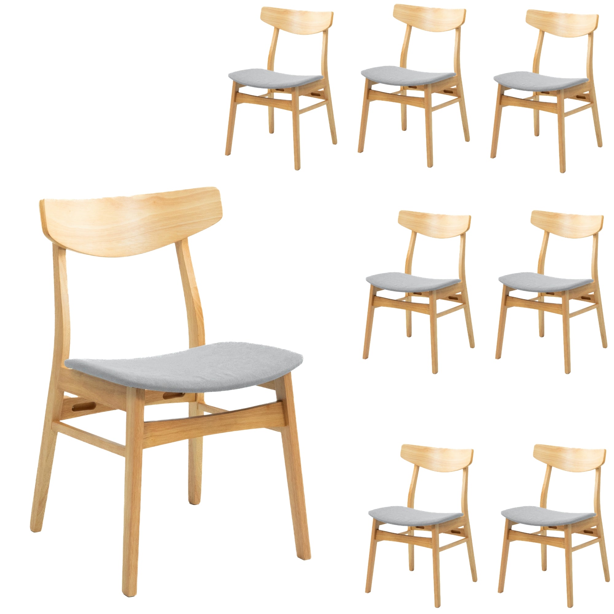 Cusco 9pc Set Dining Set 150 - 190cm Extendable Table 8 Chair Scandinavian Style - SILBERSHELL