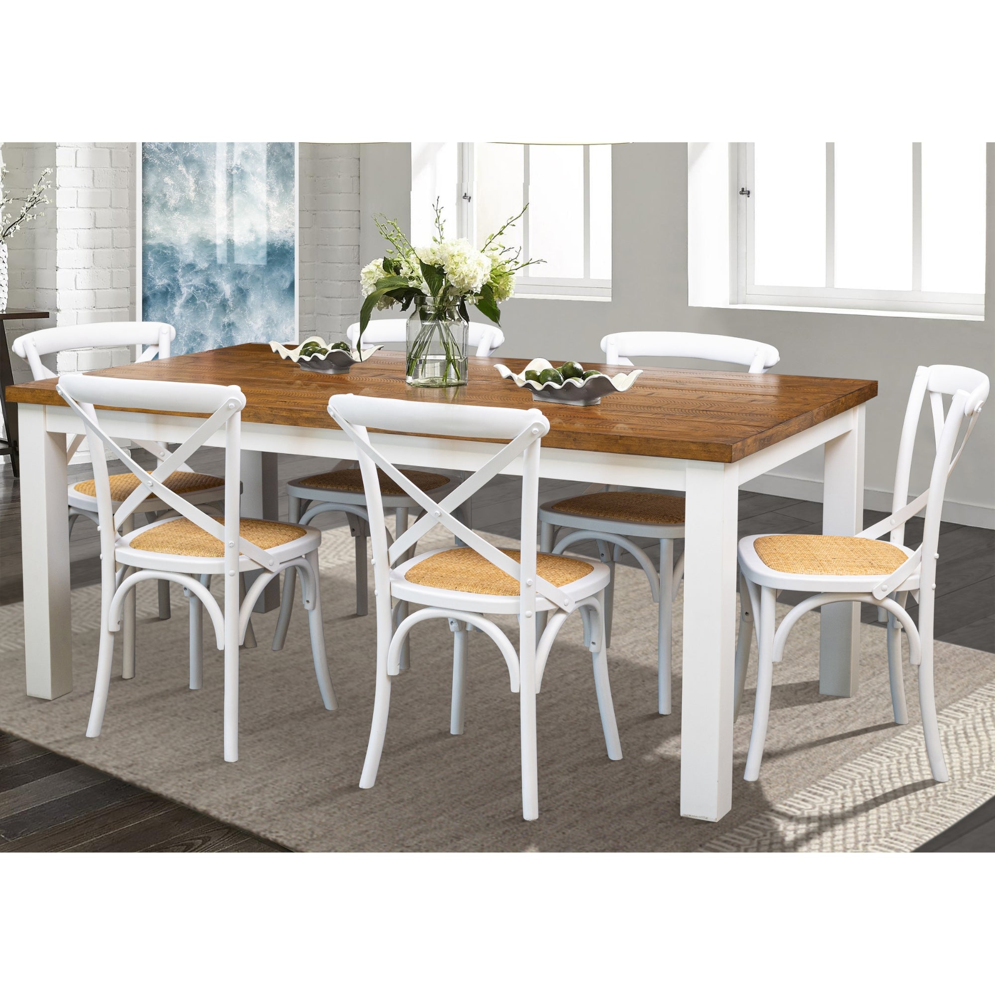 Norah Dining Table 180cm Solid Acacia Wood Home Dinner Furniture - SILBERSHELL