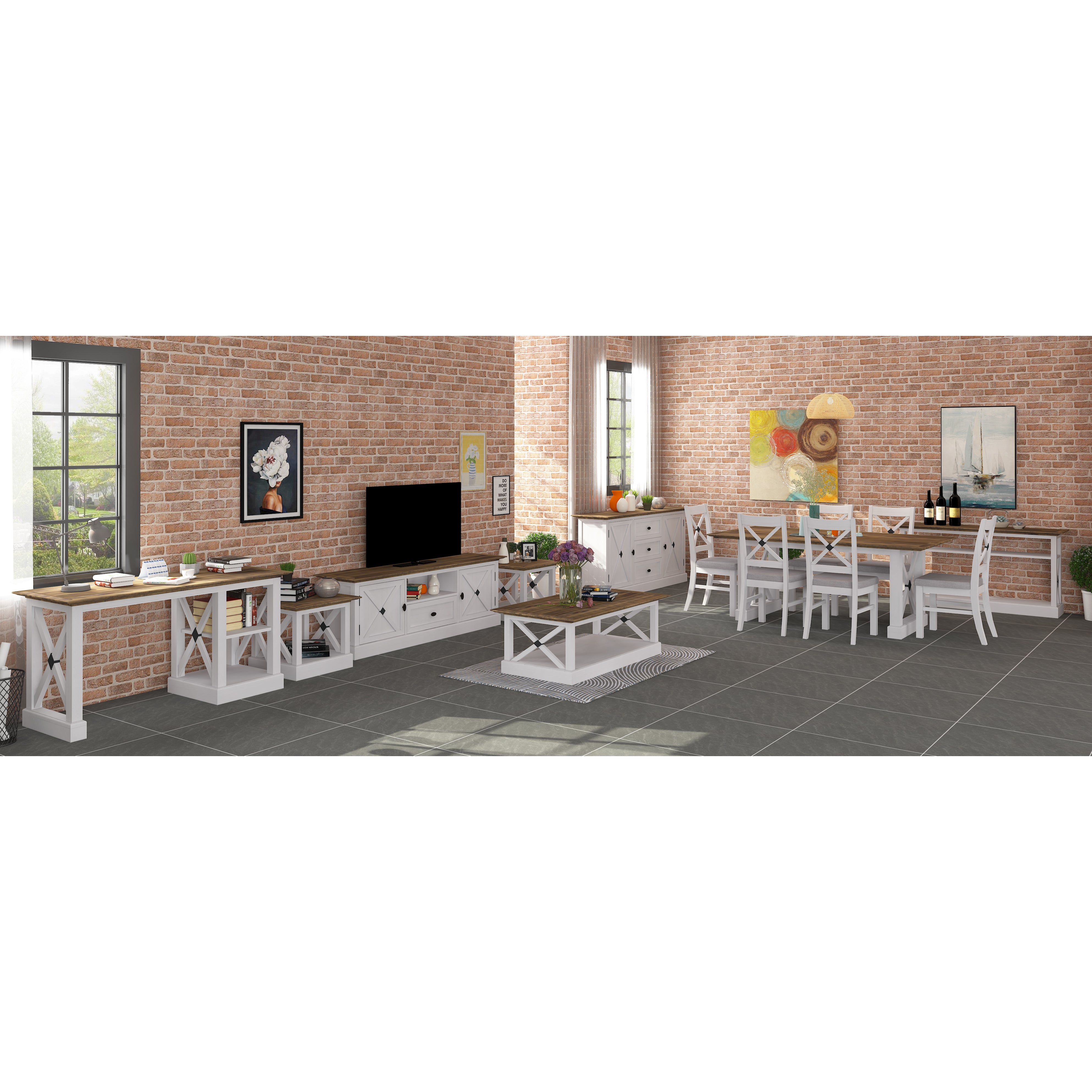 Beechworth 7pc Dining Set 200cm Table 6 Chair Pine Wood Hampton Furniture - Grey - SILBERSHELL