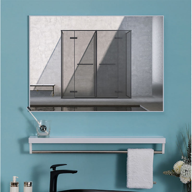 40x50cm White Rectangle Wall Bathroom Mirror Bathroom Holder Vanity Mirror Corner Decorative Mirrors - SILBERSHELL
