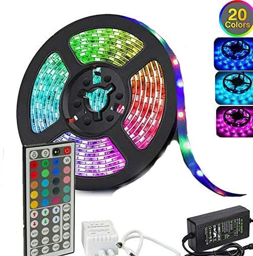 5050 RGB LED Strip Lights Waterproof SMD 300 IP65 5m 12V 44key IR Controller - SILBERSHELL