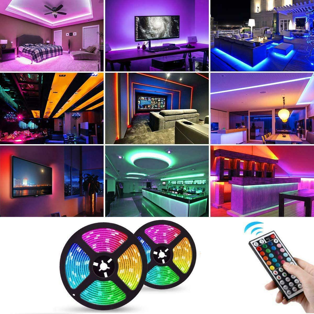 5050 RGB LED Strip Lights Waterproof SMD 300 IP65 5m 12V 44key IR Controller - SILBERSHELL