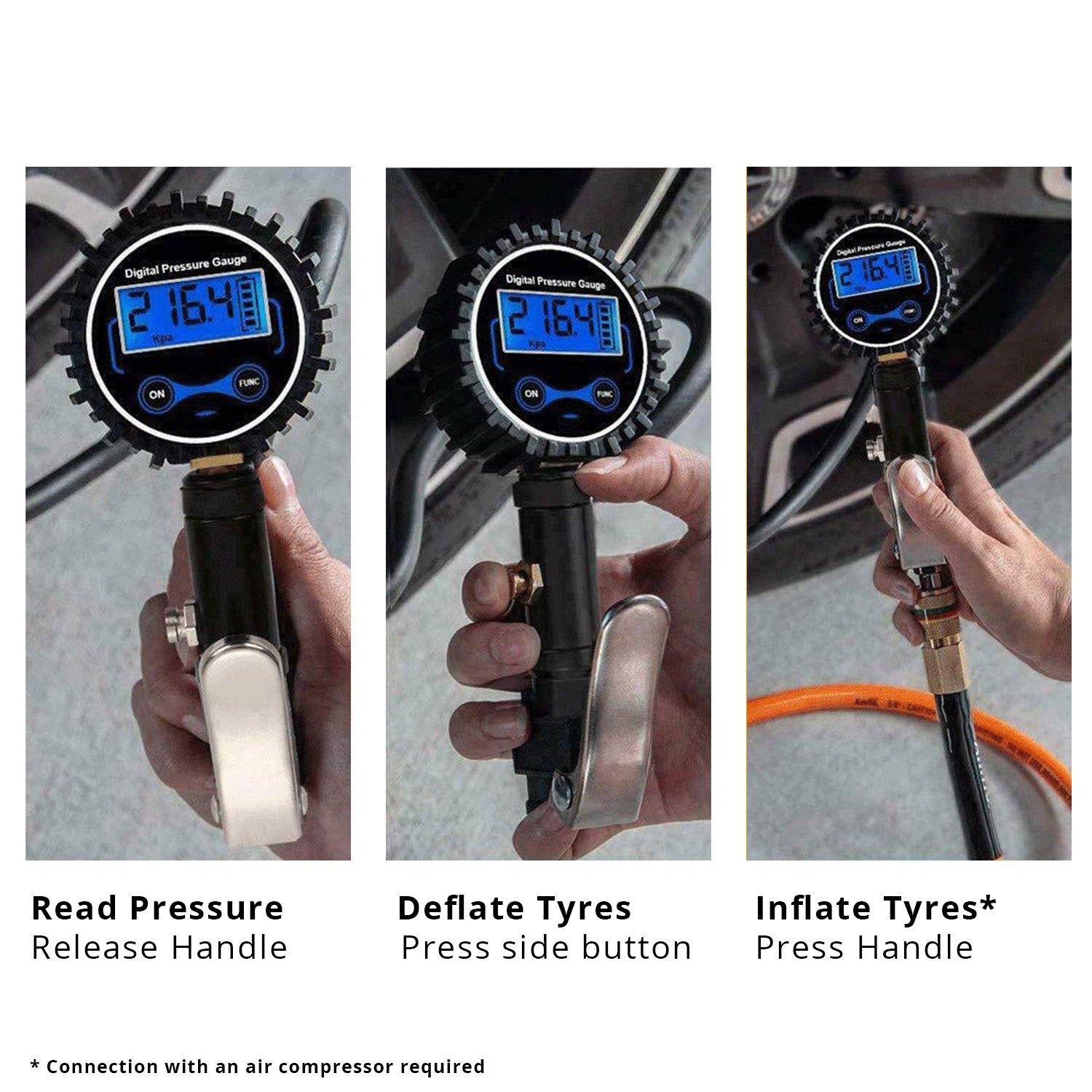 Digital Tyre Pressure Gauge - SILBERSHELL