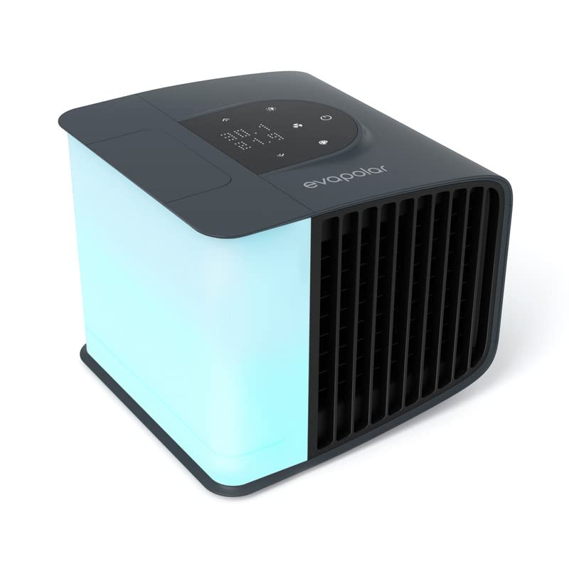Evapolar evaSMART Personal Portable Air Cooler and Humidifier with Alexa Support and Mobile App, for Home and Office, with USB Connectivity and Built-in LED Light, Black (EV-3000) - SILBERSHELL
