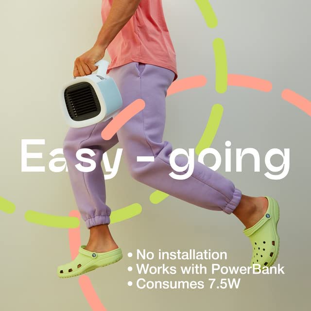 Evapolar evaCHILL - Personal Portable Air Cooler and Humidifier, with USB Connectivity and LED Light, White - SILBERSHELL