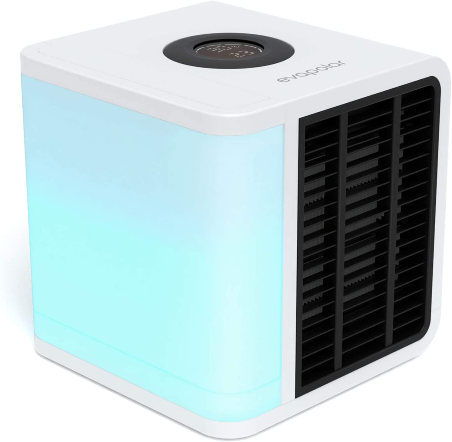 Evapolar evaLIGHT Plus Personal Portable Air Cooler and Humidifier, Desktop Cooling Fan, for Home and Office, with USB Connectivity and Colorful Built-in LED Light, White (EV-1500) - SILBERSHELL