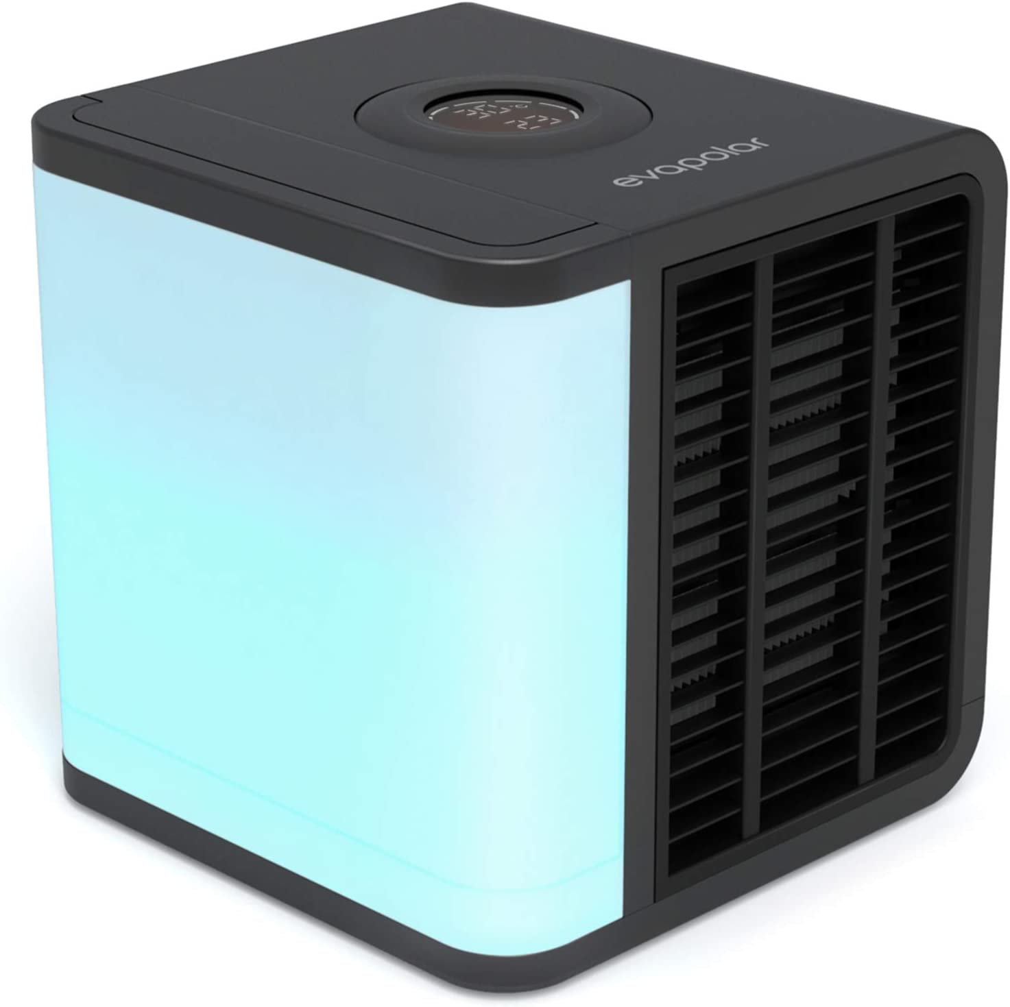 Evapolar evaLIGHT Plus Personal Portable Air Cooler and Humidifier, Desktop Cooling Fan, for Home and Office, with USB Connectivity and Colorful Built-in LED Light, Black (EV-1500) - SILBERSHELL