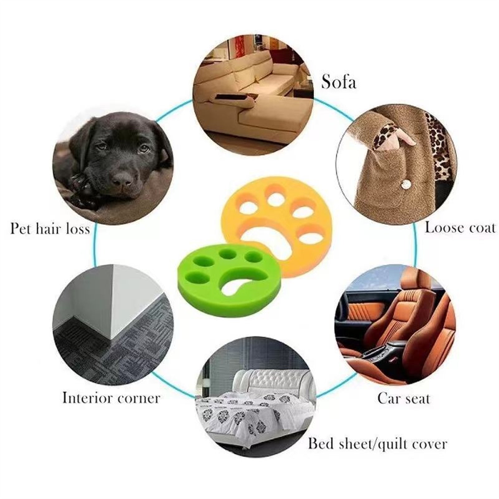 Pawfriends Soft Pet Hair Remover Clothes Cleaning Lint Catcher Solid Laundry Ball Green - SILBERSHELL
