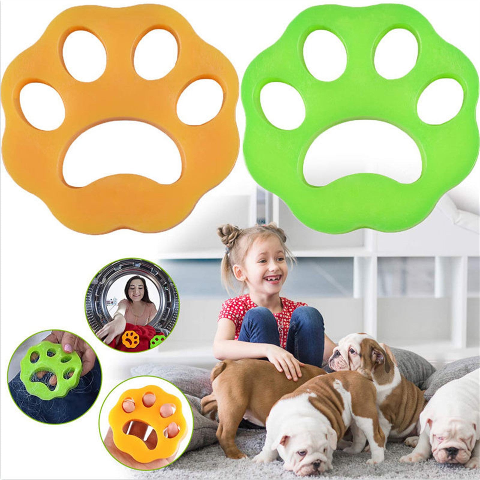 Pawfriends Soft Silicone Pet Hair Remover Clothes Cleaning Lint Catcher Solid Laundry Ball - SILBERSHELL