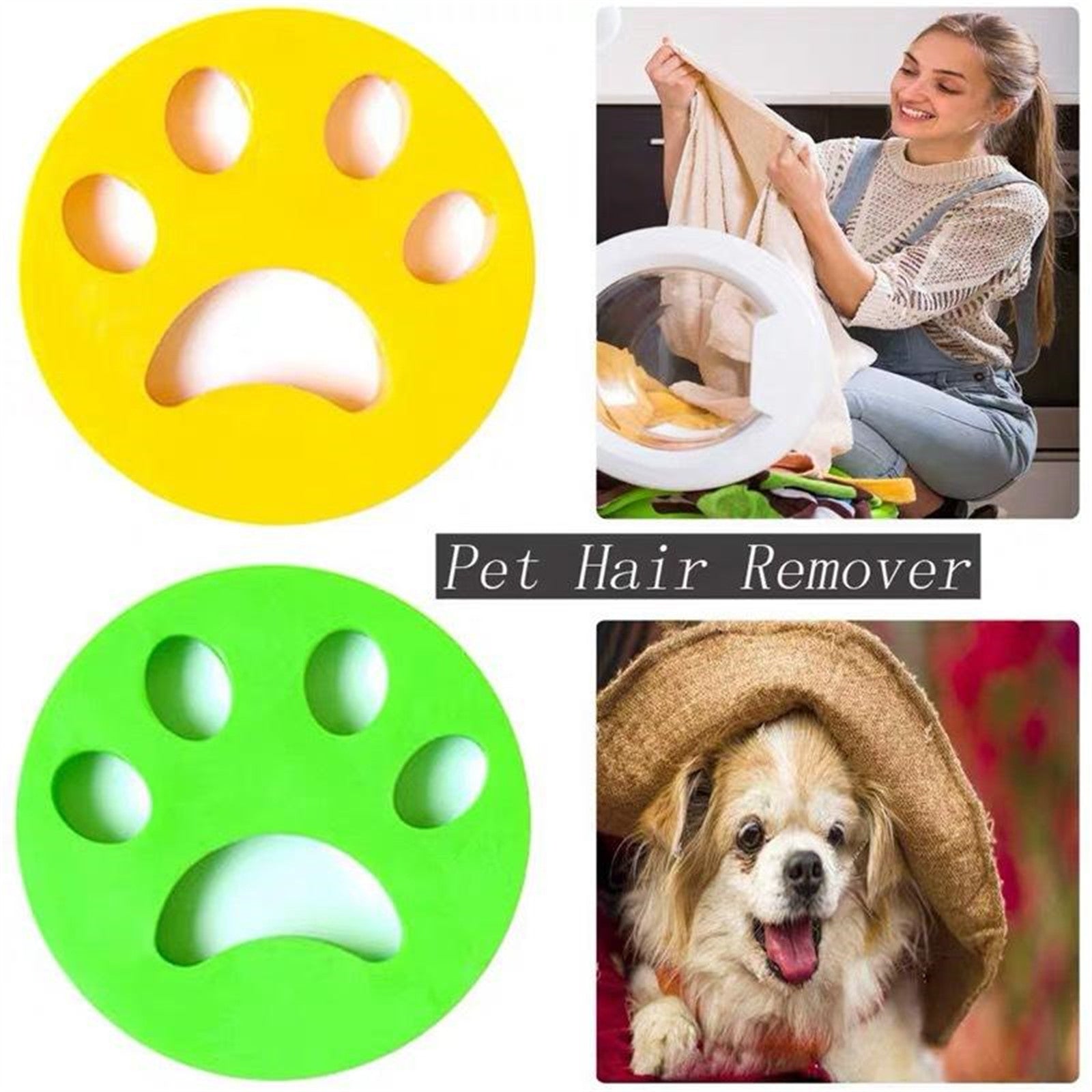 Pawfriends Soft Silicone Pet Hair Remover Clothes Cleaning Lint Catcher Solid Laundry Ball - SILBERSHELL