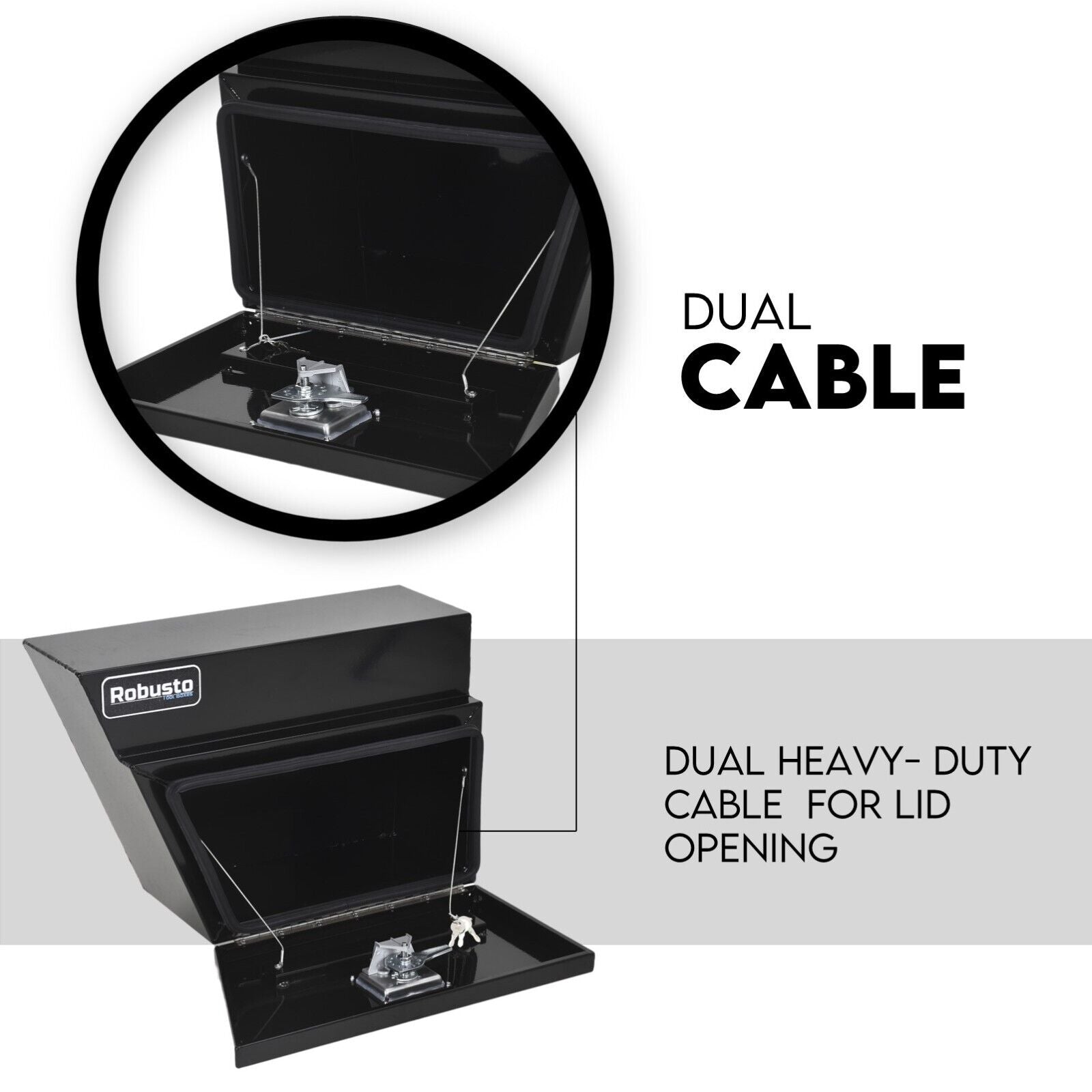 Under Tray Tool Box Underbody Pair Set 600mm Black Aluminium - SILBERSHELL