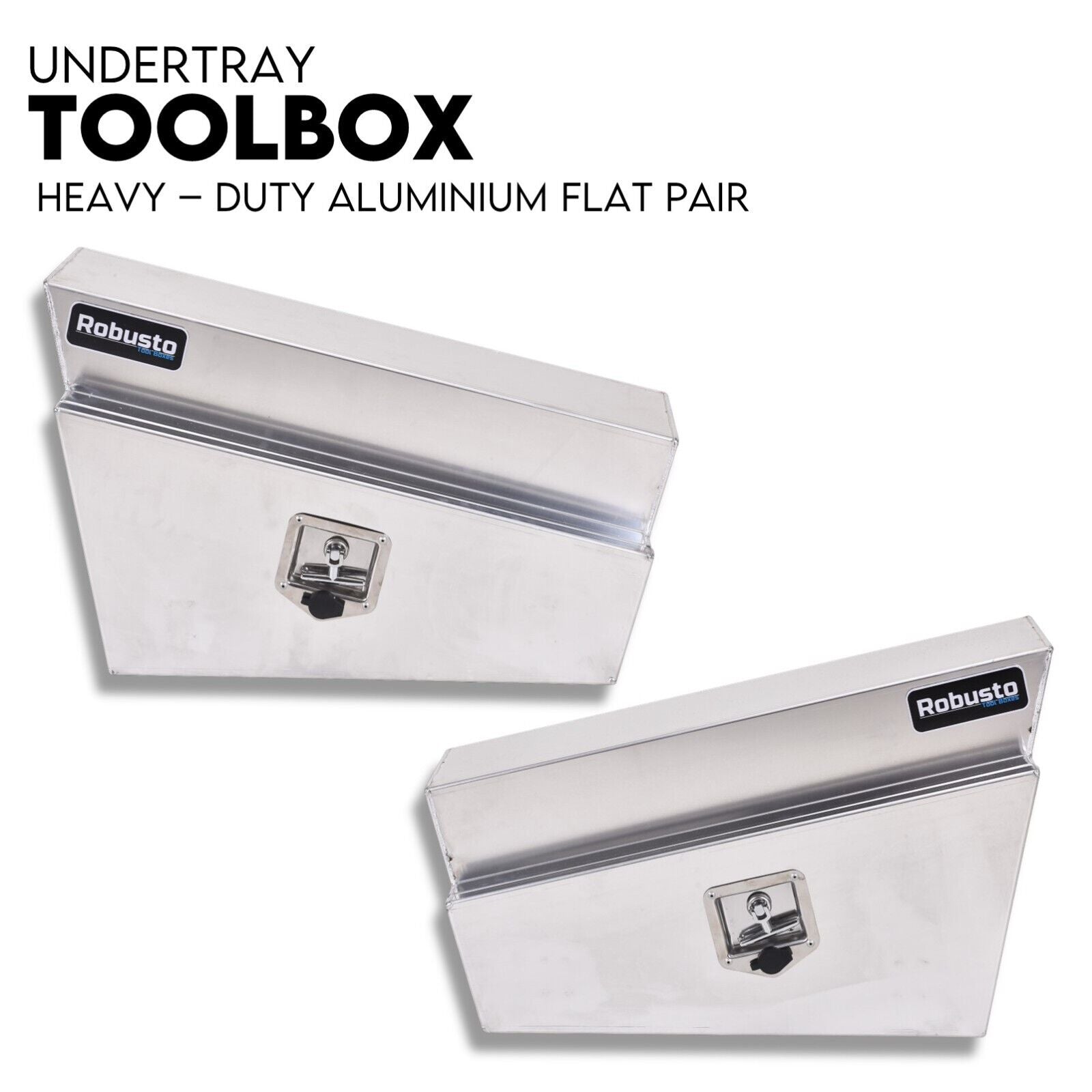 Under Tray Tool Box Underbody Pair Set 750mm Aluminium - SILBERSHELL