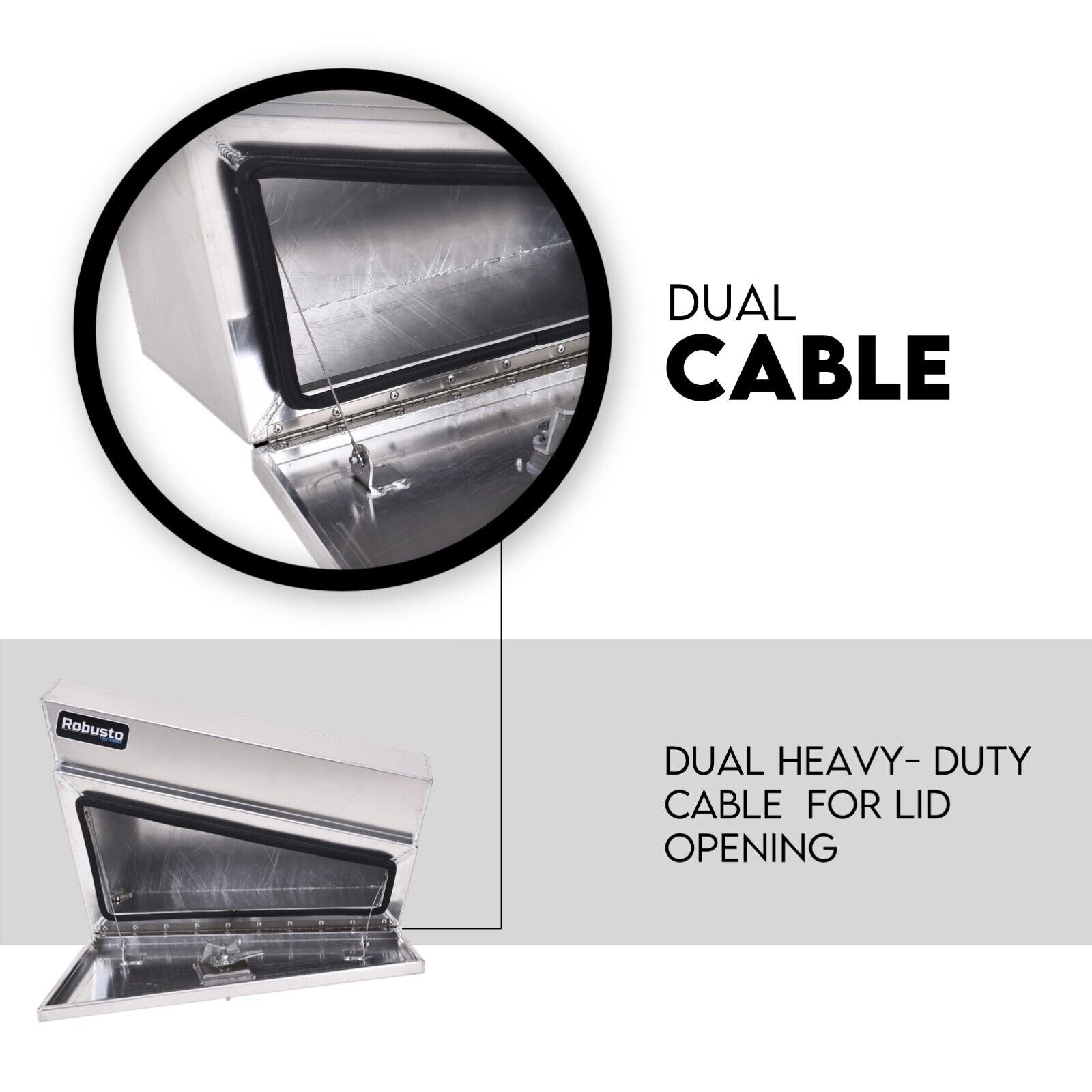 Under Tray Tool Box Underbody Pair Set 750mm Aluminium - SILBERSHELL