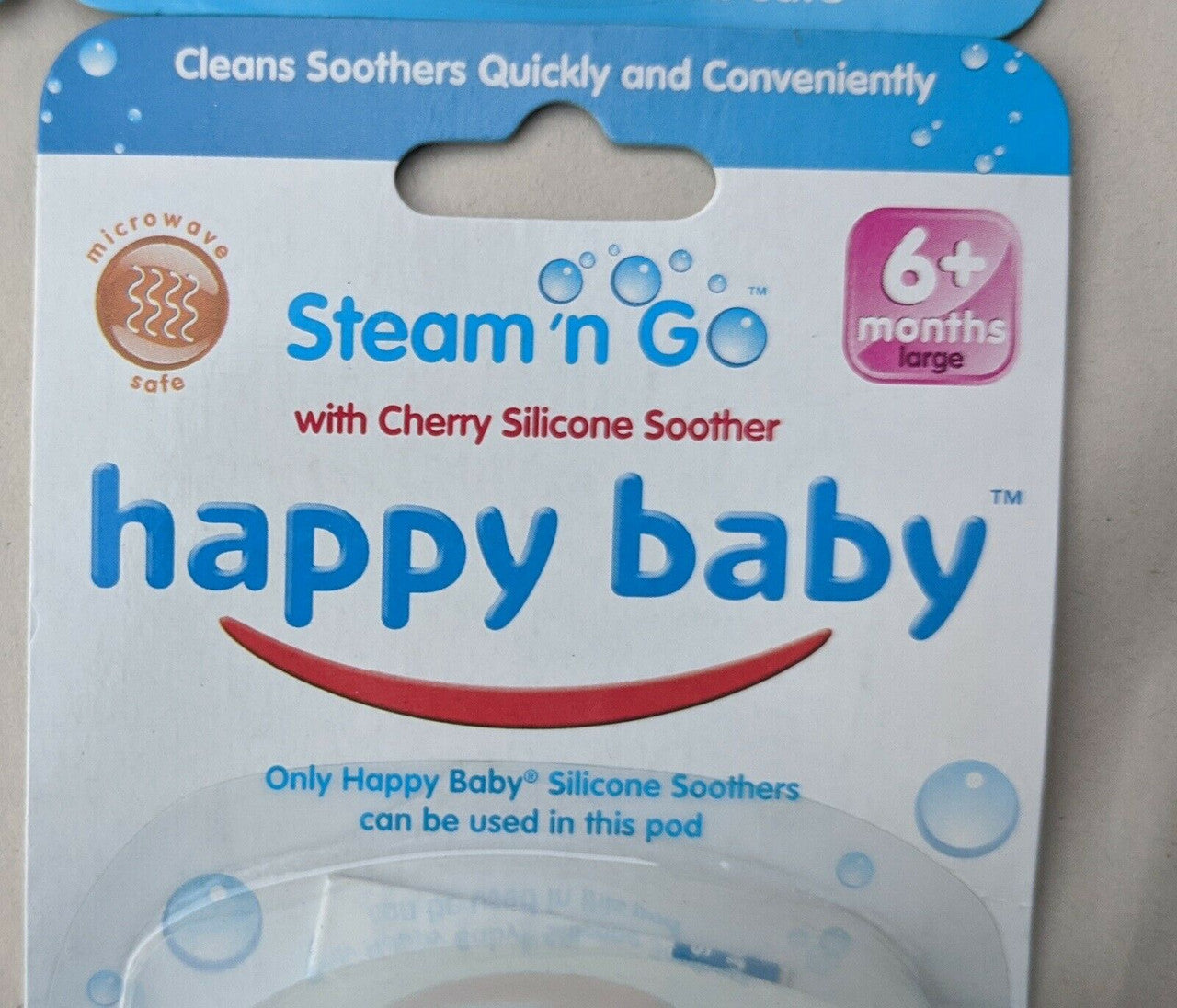 4 Pack -  Happy Baby Steam n Go Cherry Silicone Soother - SILBERSHELL