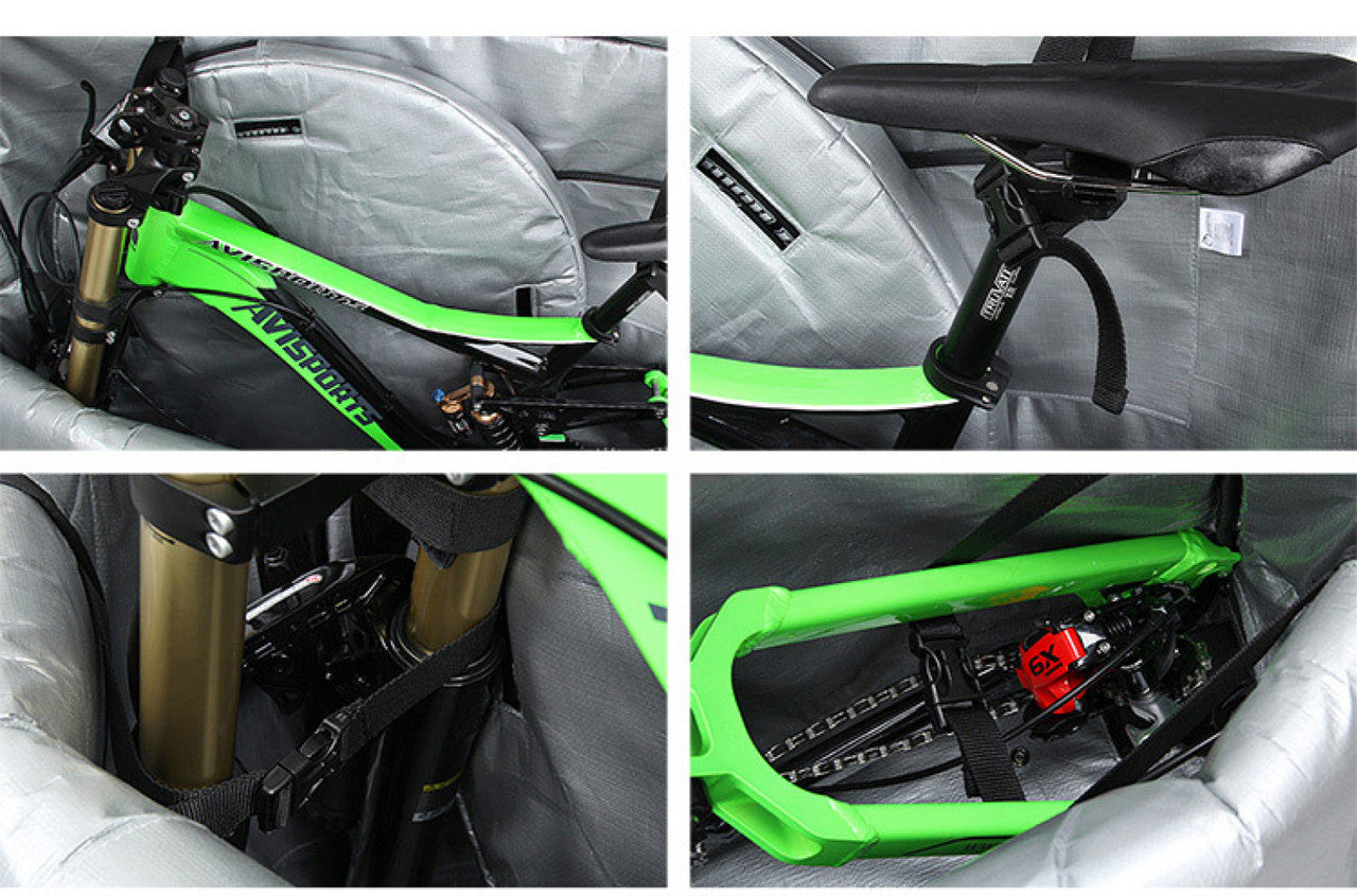 NOOYAH - SPORTACE Bike Plane Travel Soft Shell Case Bag Mountain BMX Tourer Road Bike - BK0088 125cm x 80cm - Black - SILBERSHELL