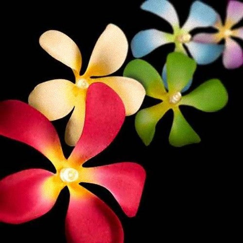1 Set of 20 LED Tropical Bright Colous Frangipani Flower Battery String Lights Christmas Gift Home Wedding Party Decoration Outdoor Table Centrepiece - SILBERSHELL