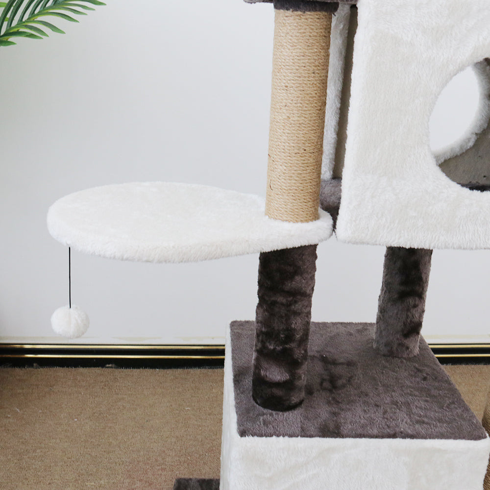 CATIO Deluxe Multi-Function Three-Level Dual Cat Scratching Tree 141cm - SILBERSHELL