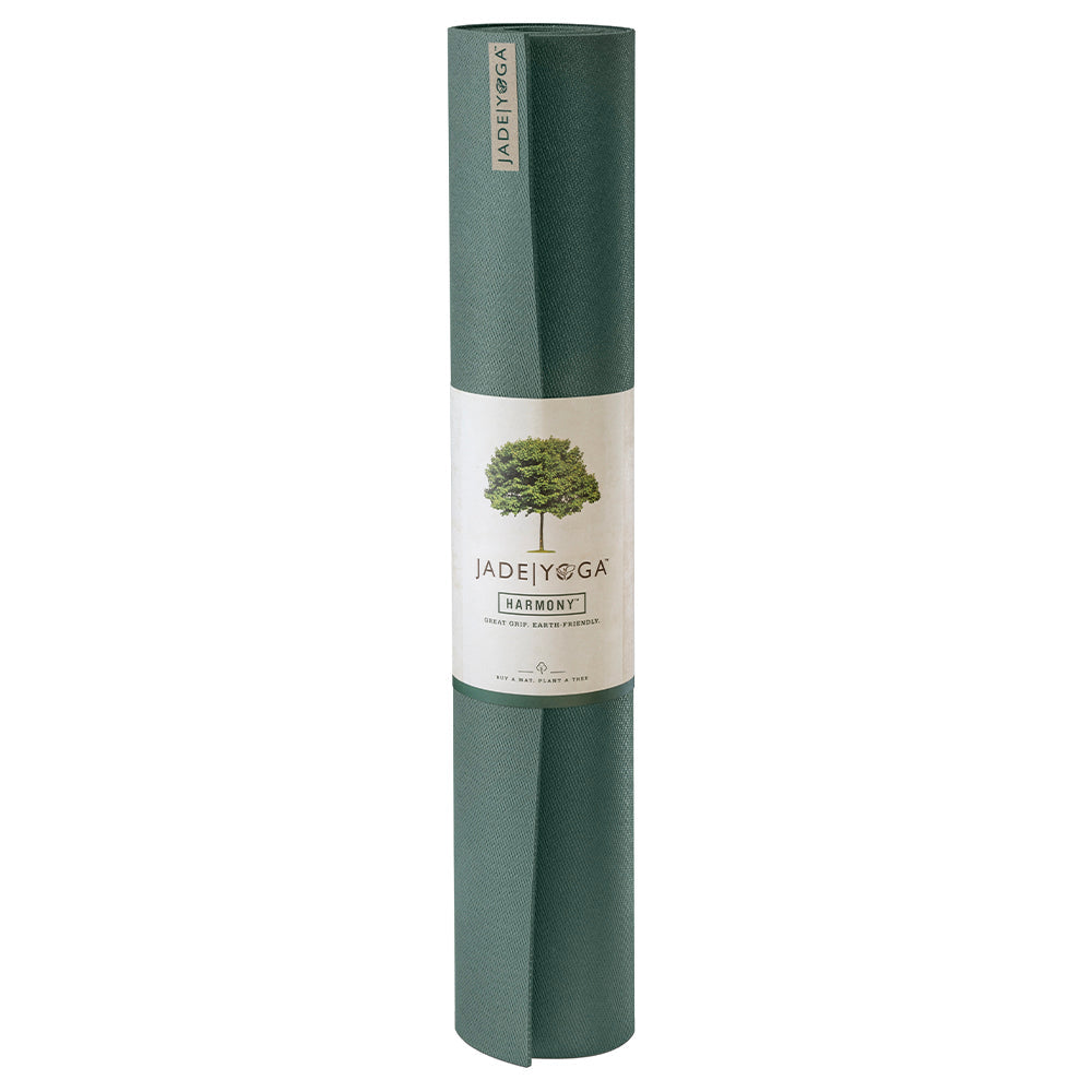 Jade Yoga Harmony Mat - Jade Green & Iron Flask Wide Mouth Bottle with Spout Lid, Fire, 32oz/950ml Bundle - SILBERSHELL