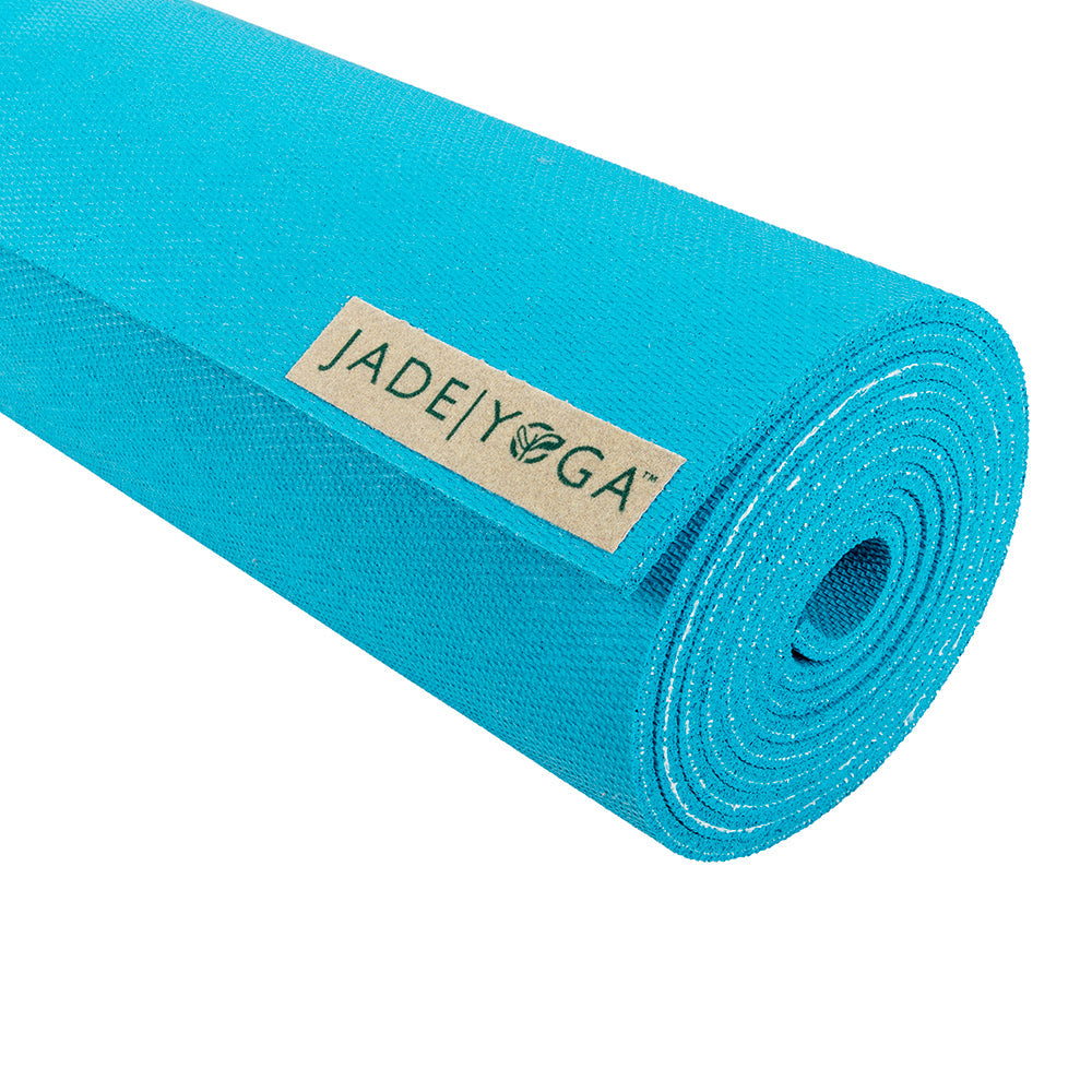 Jade Yoga Harmony Mat - Sky Blue & Iron Flask Wide Mouth Bottle with Spout Lid, Fire, 32oz/950ml Bundle - SILBERSHELL