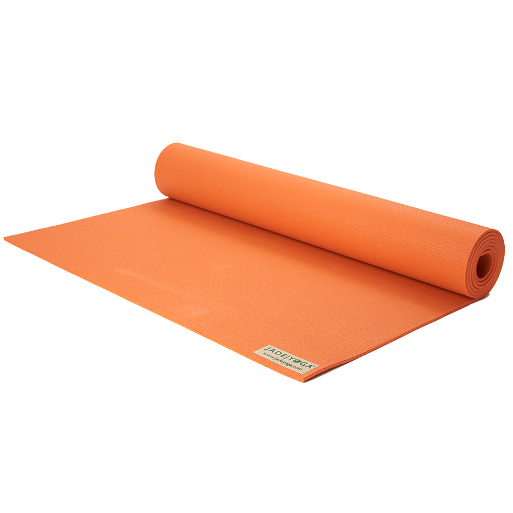Jade Yoga Harmony Mat - Orange & Iron Flask Wide Mouth Bottle with Spout Lid, Fire, 32oz/950ml Bundle - SILBERSHELL