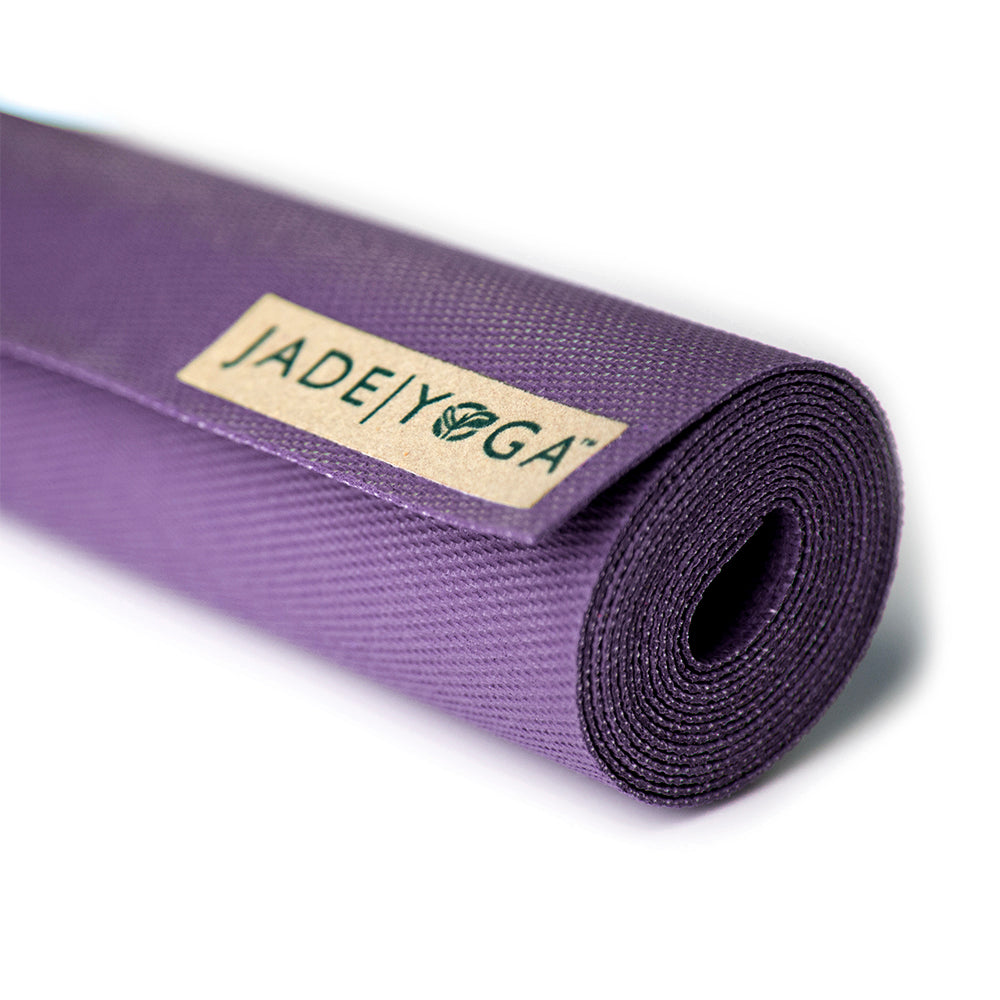 Jade Yoga Voyager Mat - Purple & Iron Flask Wide Mouth Bottle with Spout Lid, Fire, 32oz/950ml Bundle - SILBERSHELL