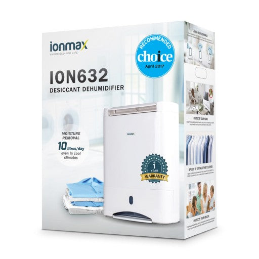 Ionmax ION632 10L/day Desiccant Dehumidifier CHOICE Recommended & Sensitive Choice Approved - SILBERSHELL