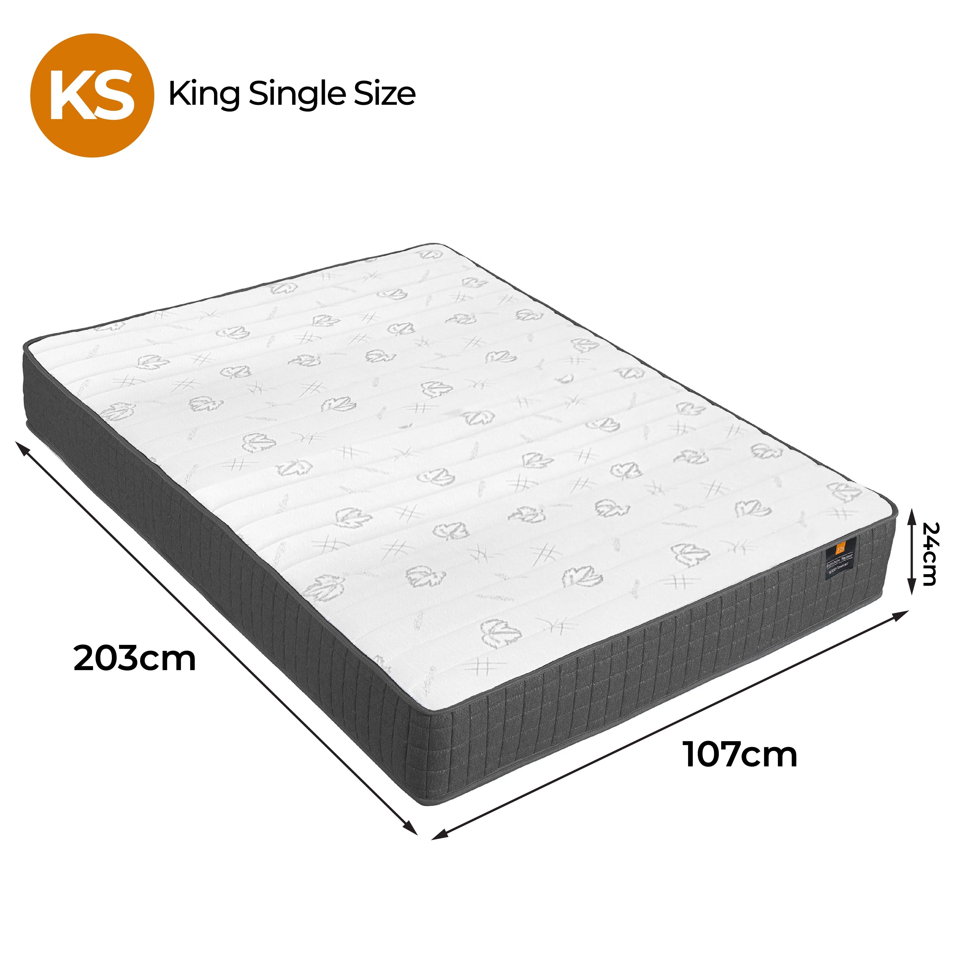 King Single Mattress Boxed Comfort Pocket Spring - SILBERSHELL