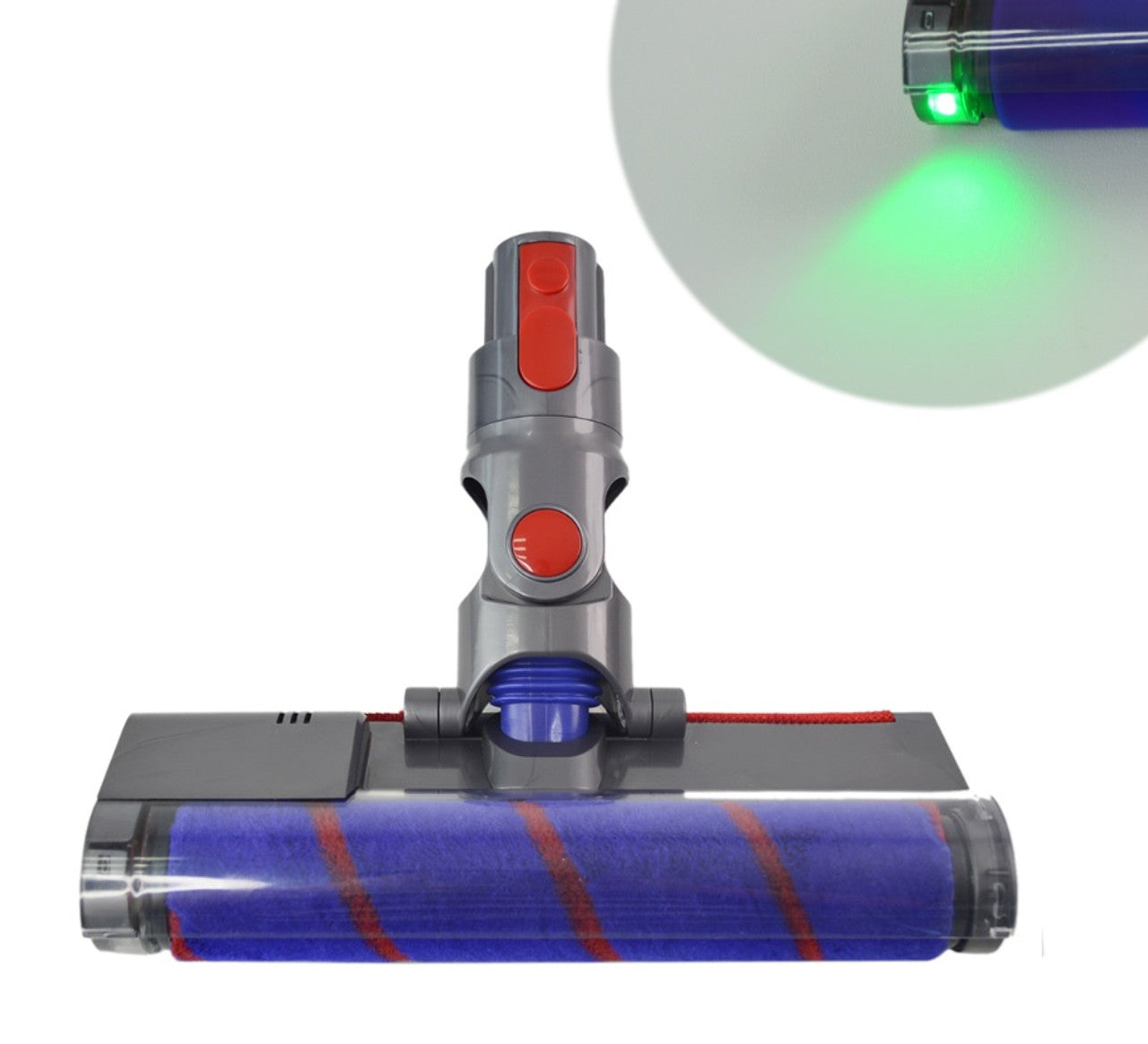 Fluffy head with laser light for Dyson V7, V8, V10, V11 & V15 - SILBERSHELL