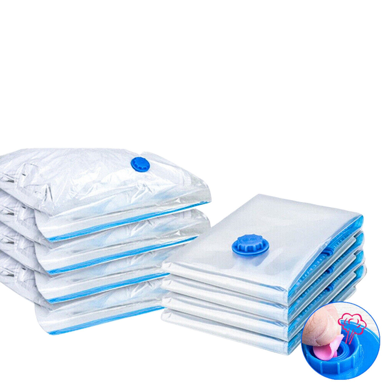 9 Pack Space Saver Vacuum Seal Storage Bag Kit, 2 Large, 5 Medium & 2 Small - SILBERSHELL