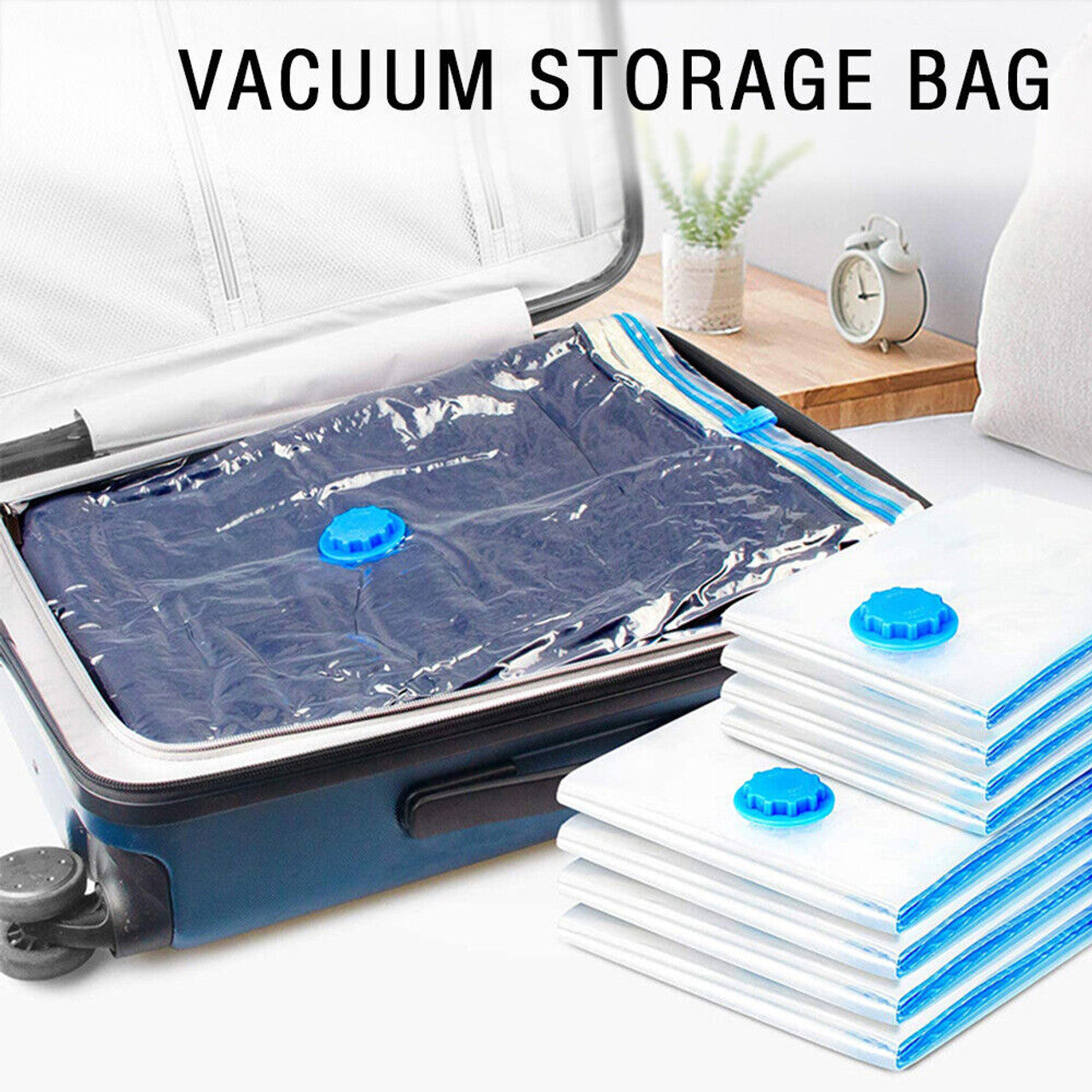 9 Pack Space Saver Vacuum Seal Storage Bag Kit, 2 Large, 5 Medium & 2 Small - SILBERSHELL