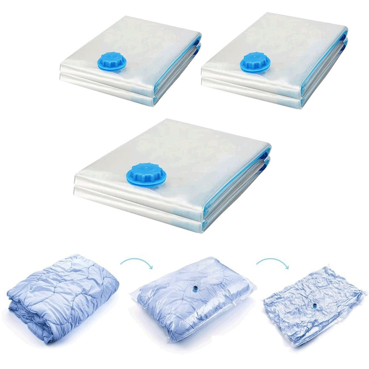 9 Pack Space Saver Vacuum Seal Storage Bag Kit, 2 Large, 5 Medium & 2 Small - SILBERSHELL