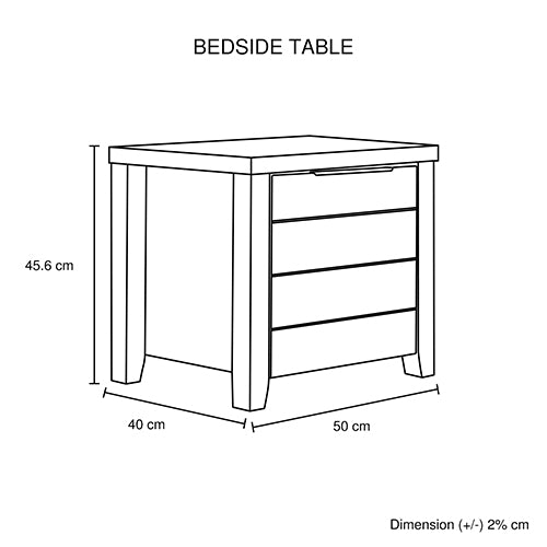 5 Pieces Bedroom Suite Natural Wood Like MDF Structure Double Size Oak Colour Bed, Bedside Table, Tallboy & Dresser - SILBERSHELL