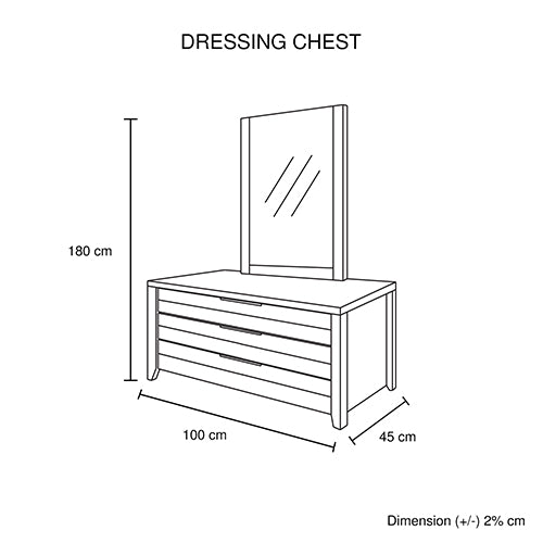 5 Pieces Bedroom Suite Natural Wood Like MDF Structure Double Size Oak Colour Bed, Bedside Table, Tallboy & Dresser - SILBERSHELL