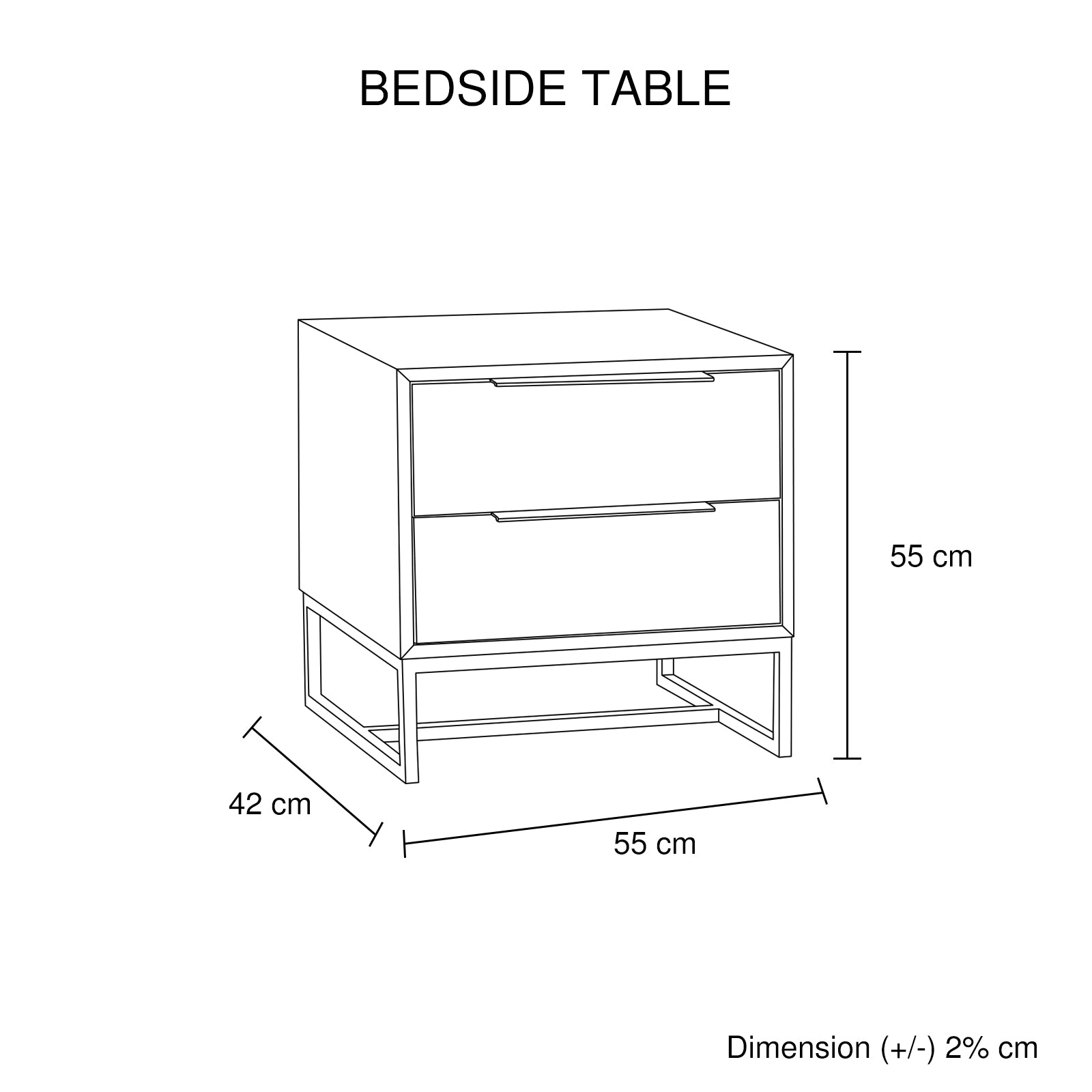 4 Pieces Bedroom Suite made in Solid Wood Acacia Veneered King Size Oak Colour Bed, Bedside Table & Dresser - SILBERSHELL