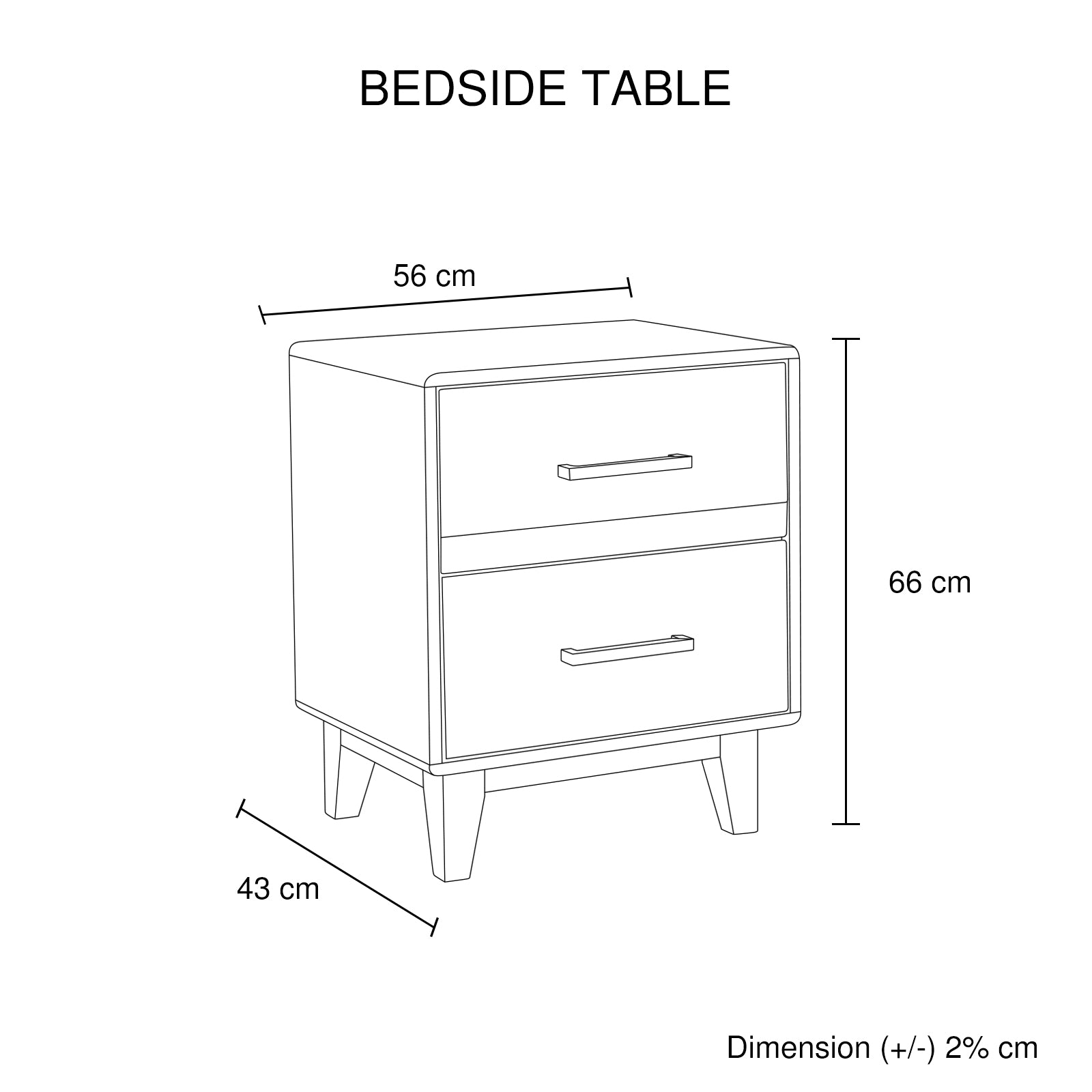 4 Pieces Bedroom Suite Double Size in Solid Wood Antique Design Light Brown Bed, Bedside Table & Tallboy - SILBERSHELL