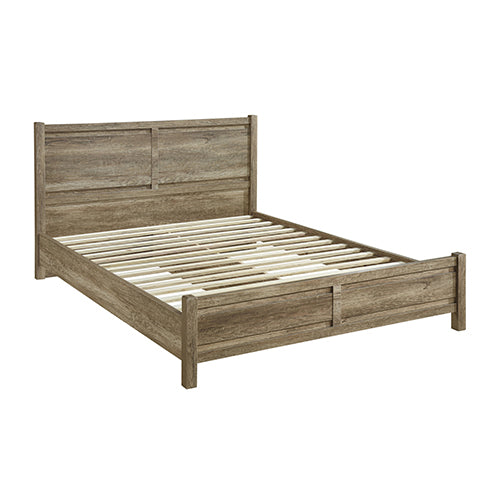 Double Size Bed Frame Natural Wood like MDF in Oak Colour - SILBERSHELL