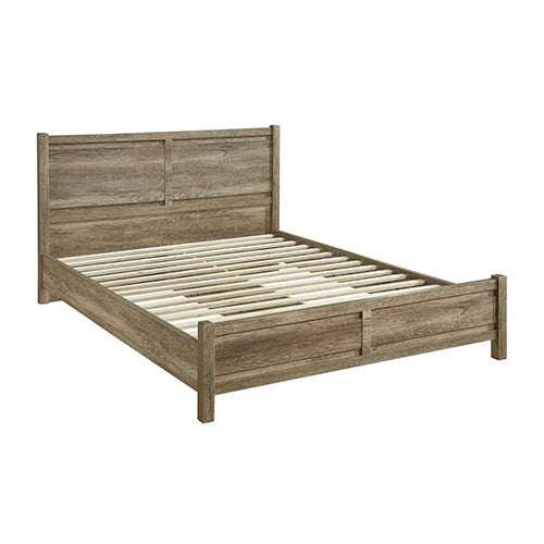 King Size Bed Frame Natural Wood like MDF in Oak Colour - SILBERSHELL