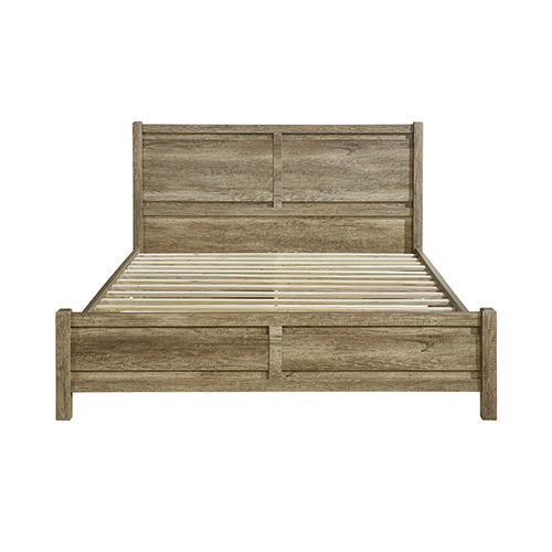 King Size Bed Frame Natural Wood like MDF in Oak Colour - SILBERSHELL
