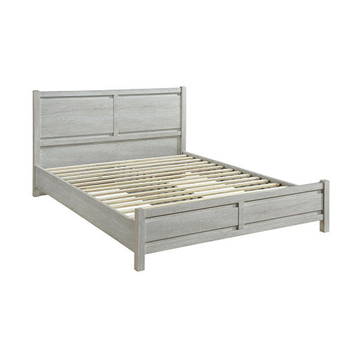 Queen Size Bed Frame Natural Wood like MDF in Oak Colour - SILBERSHELL