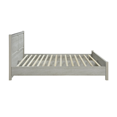 Queen Size Bed Frame Natural Wood like MDF in Oak Colour - SILBERSHELL