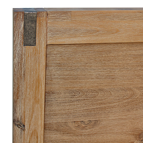 Bed Frame Double Size in Solid Wood Veneered Acacia Bedroom Timber Slat in Oak - SILBERSHELL