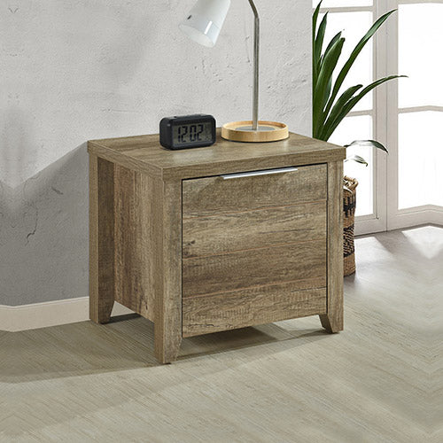 Bedside Table 2 drawers Storage Table Night Stand MDF in Oak - SILBERSHELL
