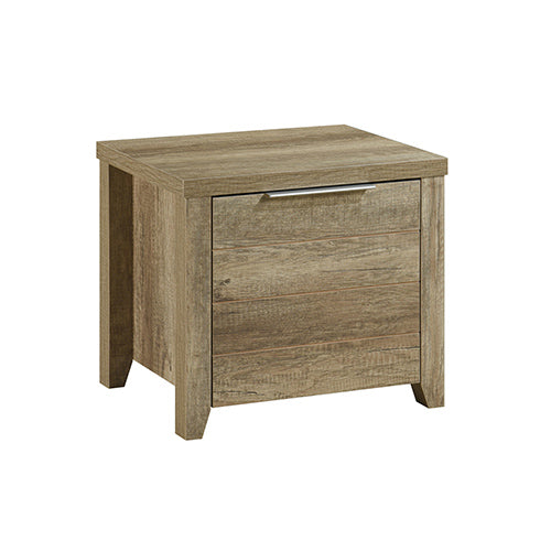 Bedside Table 2 drawers Storage Table Night Stand MDF in Oak - SILBERSHELL