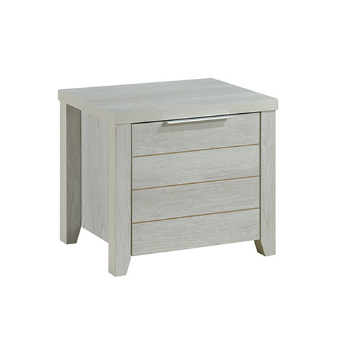Bedside Table 2 drawers Storage Table Night Stand MDF in White Ash - SILBERSHELL