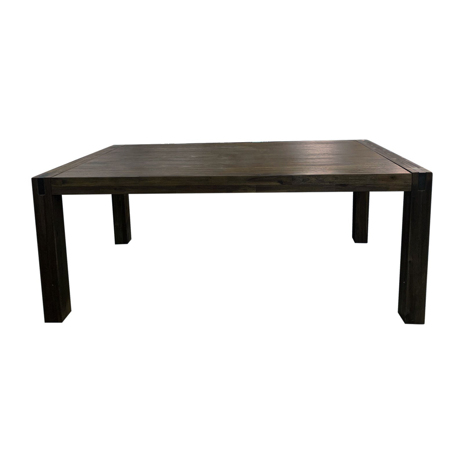Dining Table 210cm Large Size with Solid Acacia Wooden Base in Chocolate Colour - SILBERSHELL