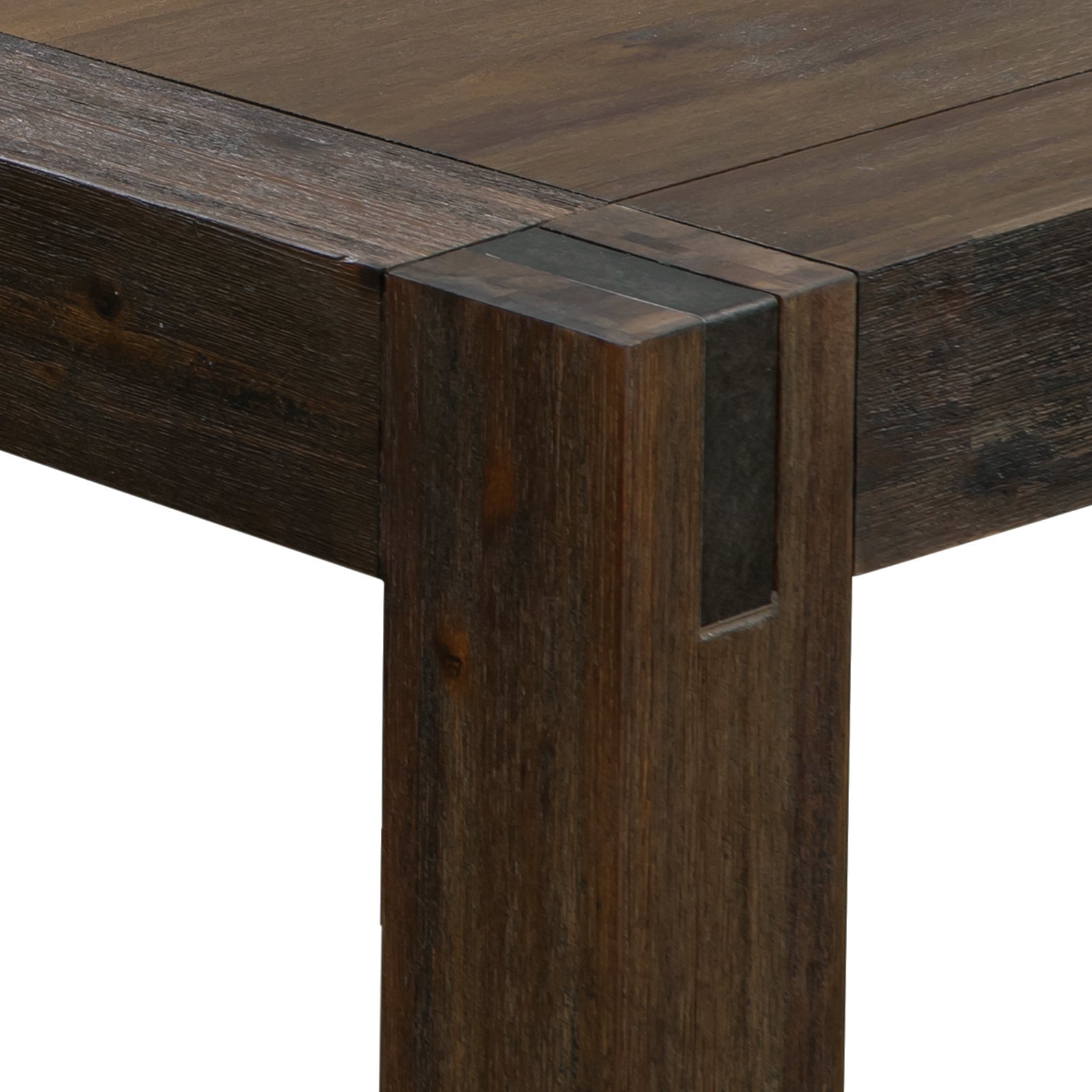 Dining Table 210cm Large Size with Solid Acacia Wooden Base in Chocolate Colour - SILBERSHELL