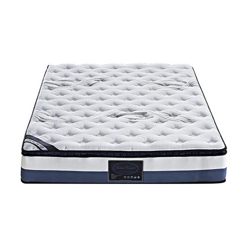 Double Mattress Latex Pillow Top Pocket Spring Foam Medium Firm Bed - SILBERSHELL